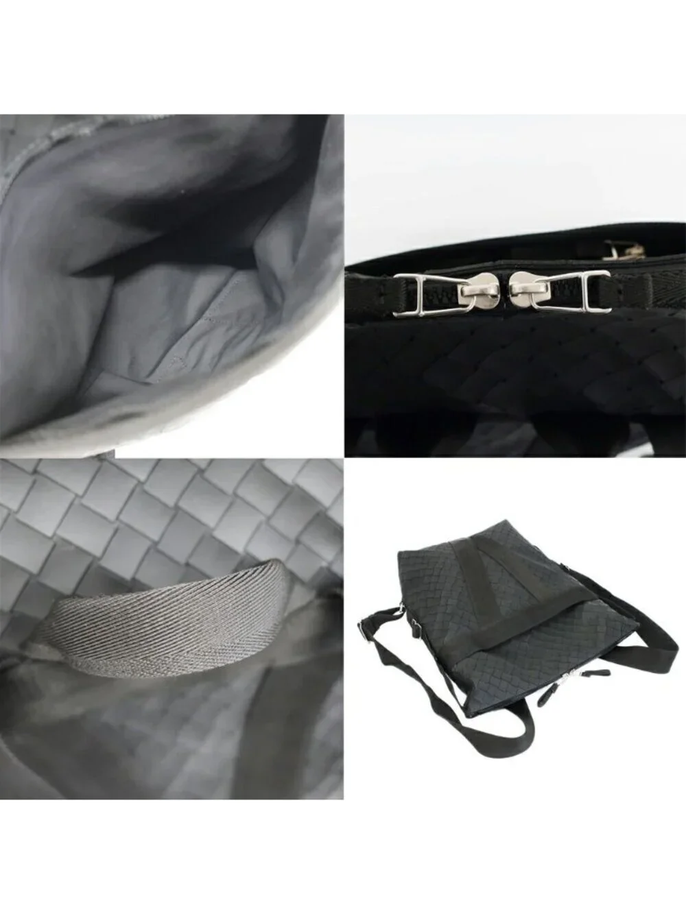 Bottega Veneta Ten New Lava Backpack Intrecciato Black Silver